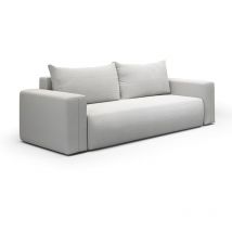 Petits-meubles - Canapé convertible 3 places coffre Bliss Gris clair