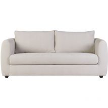 Miliboo - Canapé convertible 3 places en tissu effet velours beige harlo