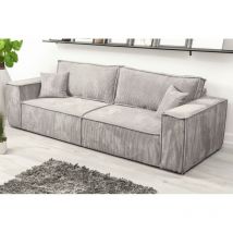 Tendencio - Canapé convertible 3 places vella en velours côtelé beige