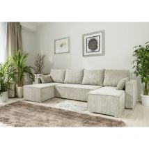 Tendencio - Canapé convertible anafi en velours côtelé beige