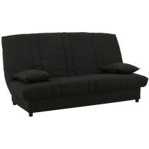 Vente-unique - Canapé convertible clic-clac en tissu noir farwest iii