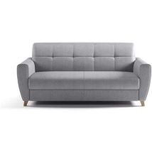 Sky - Canapé Convertible Express 3 Places Tissu Gris - 192 X 100 X 88 Cm