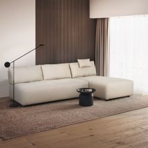 Modus Sofà - Canapé d'angle 3 places beige avec méridienne modulaire Mozy