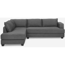 Canapé D'Angle 3 Places Design Moderne En Tissu Gris Alhena