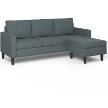 Canapé d'angle 3 places MARIUS 200 cm réversible gris anthracite