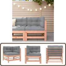 Canapé d'angle avec coussins bois massif douglas - Canapé D'angle - Mobilier De Jardin - Canapé Extérieur - Jardin - Terrasse