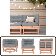 Canapé d'angle avec coussins bois massif douglas - Canapé D'angle - Mobilier De Jardin - Canapé Extérieur - Jardin - Terrasse