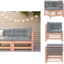 Canapé d'angle avec coussins bois massif douglas - Canapé D'angle - Mobilier De Jardin - Canapé Extérieur - Jardin - Terrasse