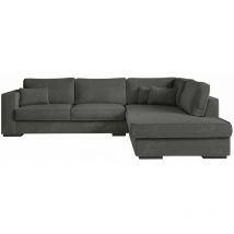 Loungitude - Canapé d'angle xxl belami en tissu - Gris foncé, Angle Droit