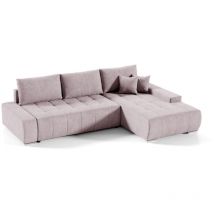 Petits-meubles - Canapé d'angle convertible droit 4 places avec coffre Jonas Rose