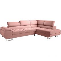 Petits-meubles - Canapé d'angle convertible droite 4 places Eden Rose