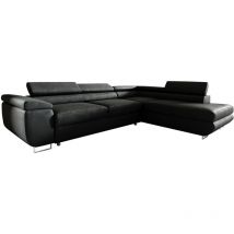 Canapé d'angle convertible droite 4 places Lyam Noir