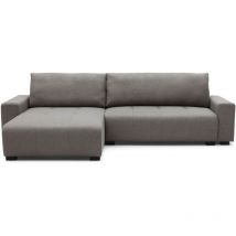 Canapé d'angle convertible élégant Malone Tissu Gris taupe