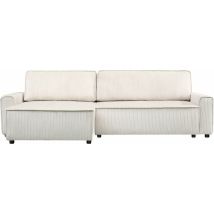 Palozi Sofa - Canapé D'Angle Convertible Et Reversible En Velours Côtelé 'montaigne' - 3 Places - Beige