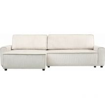 Palozi Sofa - Canapé d'angle convertible et reversible en velours côtelé 'Montaigne' - 3 places - Beige