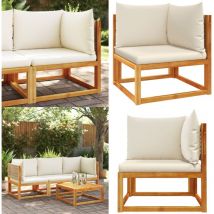 Canapé d'angle de jardin avec coussins bois massif d'acacia - Canapé De Jardin - Canapé D'angle - Mobilier De Jardin - Meubles De Jardin - Acacia
