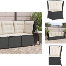 Canapé d'angle de jardin avec coussins noir résine tressée - Canapé De Jardin - Canapés De Jardin - Canapé D'angle De Jardin - Canapé D'angle