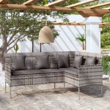 Canapé d'angle de jardin, Canapé d'extérieur en l, Canapé d'extérieur avec coussins résine tressée gris togp17049 Maison Chic