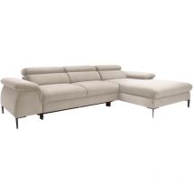 Canapé d'angle droit convertible droit en velours beige sepina de Pascal Morabito