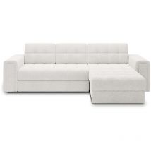 Intensedeco - Canapé d'angle convertible réversible Veziko Bouclette Blanc