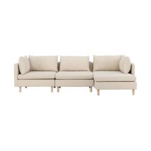 Paris Prix - Canapé d'Angle Droit 'Zero' 277cm Beige