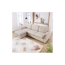 Canapé d'angle en forme de l avec repose - pieds et repose - pieds, ensemble