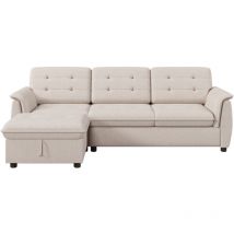 Canapé d'angle en l avec repose-pieds et ensemble de rangement pouf