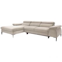 Canapé d'angle gauche convertible en velours beige sepina de Pascal Morabito