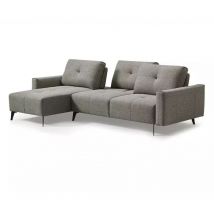 Canapé d'angle réversible tissu gris avec dossiers réglables - smart