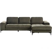 Canapé d'Angle Gauche Moderne Pieds en Métal Forme de l Velours Vert Foncé Kiruna