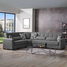 Iperbriko - Canapé d'angle gris 312x253x79 cm