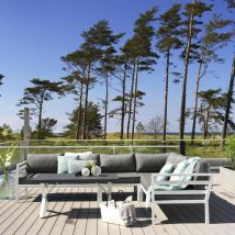 Pier Import - Canapé d'angle jardin en aluminium blanc stockholm