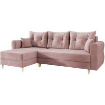 Canapé d'angle Veldala 102, Manila 09, Fonction de couchage, Boîte de literie, 238x138x85cm, 0