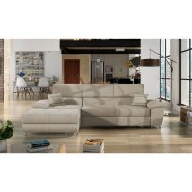 Mobilier1 - Canapé d'angle convertible alvin angle gauche beige