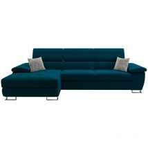 Canapé d'angle Comfivo 242, Venus Velvet 2911 + Miu 2059, Fonction de couchage, Boîte de literie, 275x170x71cm, 0