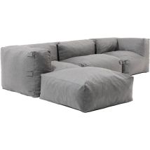 Canapé d'angle de jardin modulable 4 places gris - Mixi