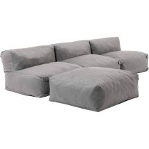 Canapé d'angle fixe modulable 4 places gris - Mixi