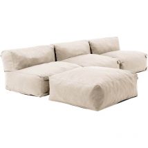 Canapé d'angle fixe modulable 4 places sable - Mixi