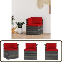 Canapé d'angle palette de jardin avec coussin Bois de pin - Canapé D'angle - Mobilier De Jardin - Canapé En Bois - Terrasse - Jardin