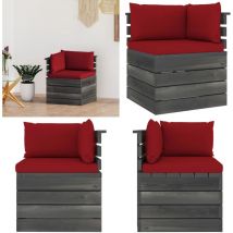 Canapé d'angle palette de jardin avec coussins Bois de pin - Canapé D'angle - Canapé Jardin - Mobilier De Jardin - Meubles De Jardin - Canapé