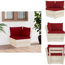 Canapé d'angle palette de jardin avec coussins Épicéa imprégné - Canapé D'angle - Canapé Jardin - Mobilier De Jardin - Meubles De Jardin - Canapé