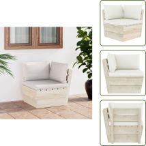 Canapé d'angle palette de jardin avec coussins Épicéa imprégné - Canapé D'angle - Canapé Jardin - Mobilier De Jardin - Meubles De Jardin - Canapé