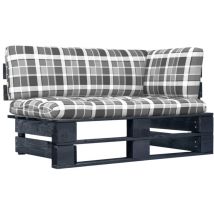 Design In - Canapé d'angle palette de jardin,Canapé d'extérieur,Sofa de jardin noir bois de pin imprégné CFW35566