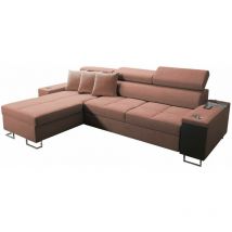 Mobilier1 - Canapé d'angle Pearland 107, Uttario Velvet 2955, Fonction de couchage, Boîte de literie, 272x170x84cm, 0