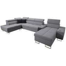 Canapé d'angle Pearland 113, Droit, Fonction de couchage, Boîte de literie, 371x221x84cm, 0