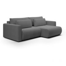 Petits-meubles - Canapé d'angle réversible convertible 3 places coffre Evy Gris