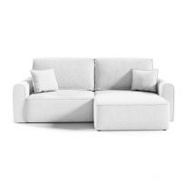 Petits-meubles - Canapé d'angle réversible convertible 3 places coffre Valentin Mini bouclé Blanc