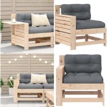Canapé de jardin accoudoir avec coussin bois massif de pin - Canapé De Jardin - Meuble De Jardin - Salon De Jardin - Canapé Extérieur - Canapé Patio
