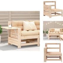 Canapé de jardin accoudoir avec table d'appoint bois massif pin - Canapé De Jardin - Meuble De Jardin - Salon De Jardin - Canapé Extérieur - Canapé