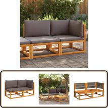 Canapé de jardin avec coussins 2 places bois massif d'acacia - Canapé De Jardin - Canapé Extérieur - Mobilier De Jardin - Meubles De Jardin - Acacia